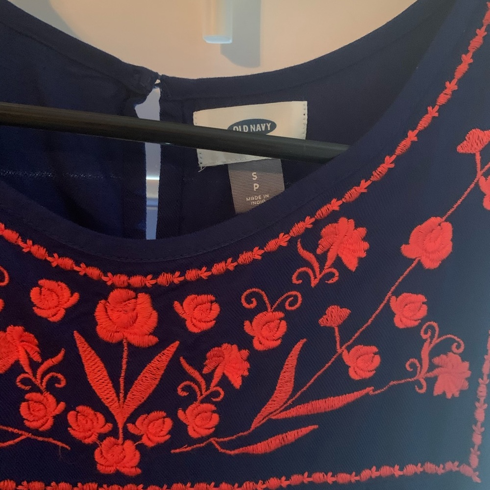 Size Small Old Navy Blue Embroidered Dress